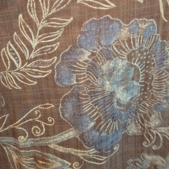 Mushroom Fall Floral Ruffled Linen Camisole by A.N.A. - Picture 9 of 10